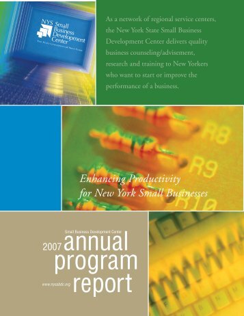 2007 Annual Report - New York State Small Business Development ...