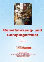 Reisefahrzeug-, Caravan- und Campingzubehör ... - ORTEC Products