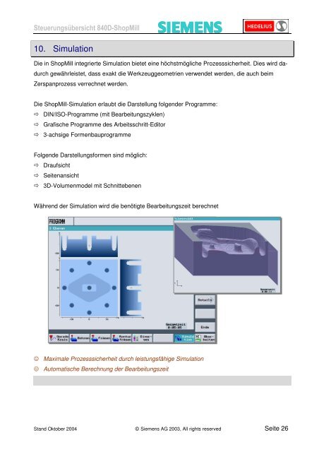 sinumerik 840d shopmill - Hedelius Maschinenfabrik GmbH