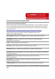 Parent carer forum general enquiries details - Contact a Family