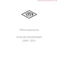 YPFB corporaciÃ³n PLAN DE INVERSIONES 2009 - 2015