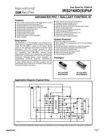 IRS2168D(S)PbF - International Rectifier