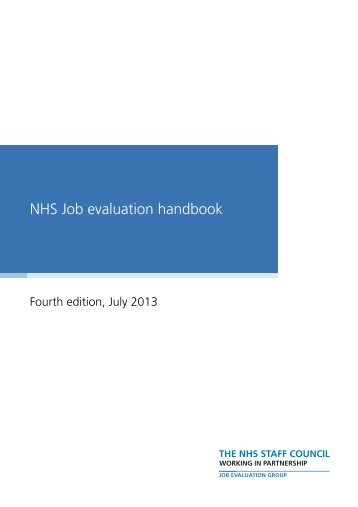NHS Job Evaluation Handbook (fourth edition) - NHS Employers