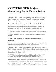 COPYRIGHTED Project Gutenberg Etext, Details Below - Umnet