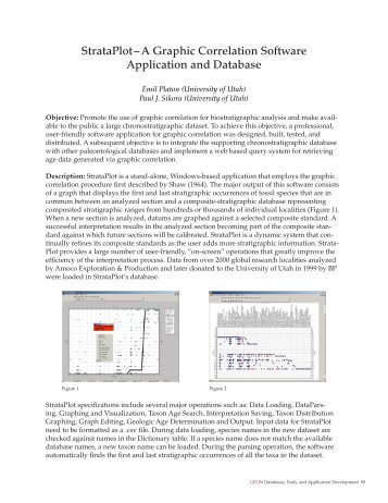 StrataPlot â A Graphic Correlation Software Application and ... - Geon