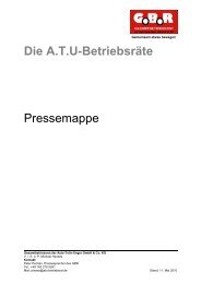 Die A.T.U-BetriebsrÃ¤te Pressemappe - ATU Gesamtbetriebsrat