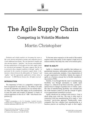 The Agile Supply Chain - CC