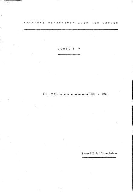 1 - Archives départementales des Landes