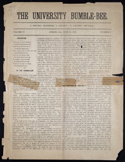 Download The University Bumble Bee The Digital Library Of Georgia