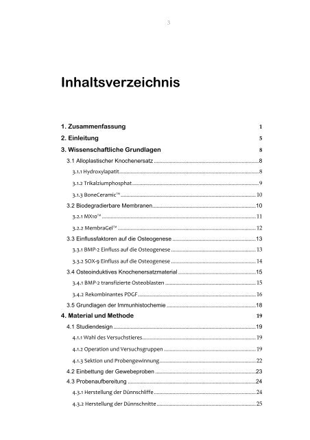 Ossäre Regeneration eines experimentellen critical-size Defektes ...