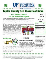 4-H Summer Camps - Taylor County Extension - University of Florida