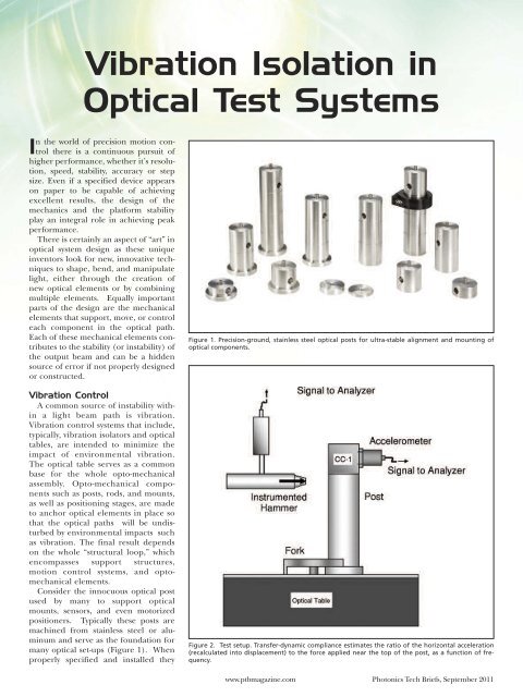 Vibration Isolation in Optical Test Systems - Newport Corporation
