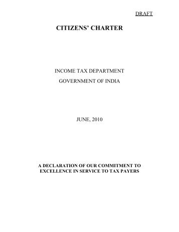 CITIZENS' CHARTER - Income Tax Department