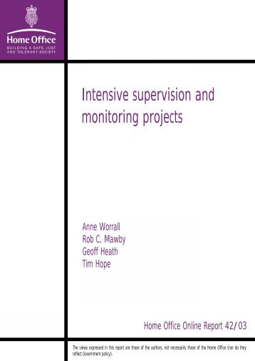 Intensive supervision and monitoring projects - Collection ...