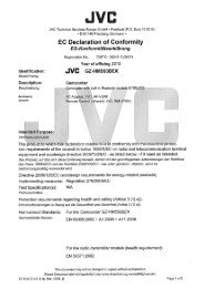 EC Declaration of Conformity - JVC