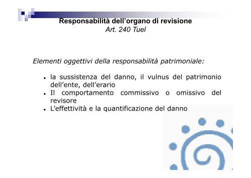 Funzioni dell'organo di revisione. Art. 239 Tuel - Associazione ...