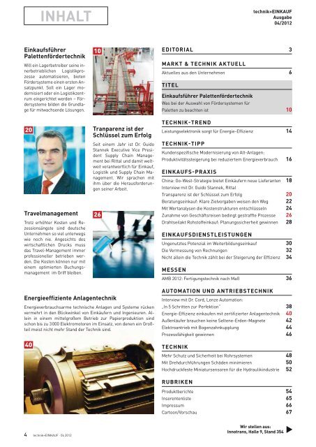 Ausgabe 4 / 2012 - technik + EINKAUF