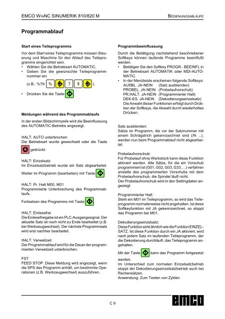 Steuerungsdokumentation FrÃ¤sen - Emco Maier GmbH