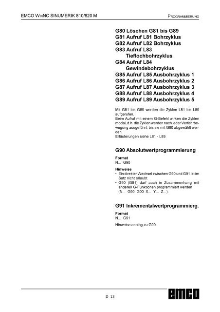 Steuerungsdokumentation FrÃ¤sen - Emco Maier GmbH