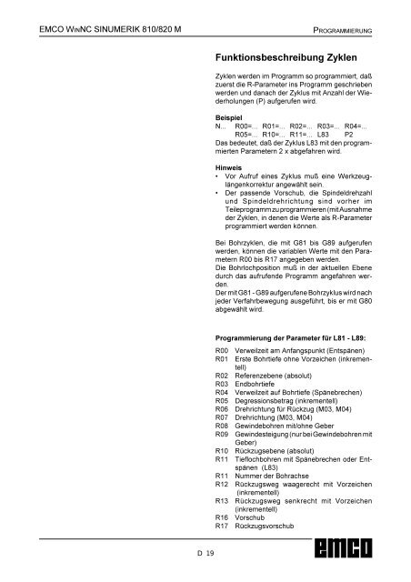 Steuerungsdokumentation FrÃ¤sen - Emco Maier GmbH