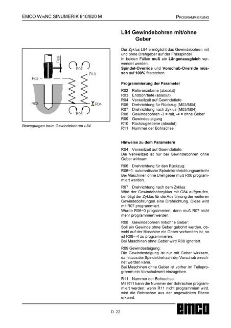 Steuerungsdokumentation FrÃ¤sen - Emco Maier GmbH