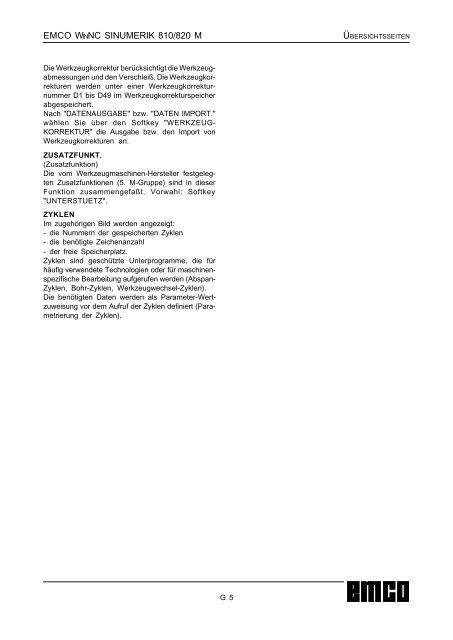 Steuerungsdokumentation FrÃ¤sen - Emco Maier GmbH
