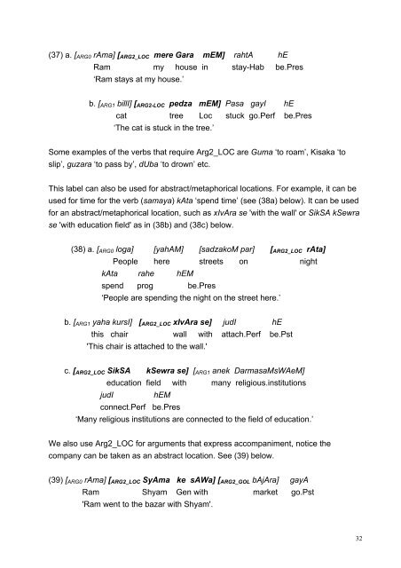 Hindi PropBank Annotation Guidelines December ... - Verbs Index