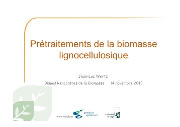 PrÃ©traitements de la biomasse lignocellulosique - ValBiom