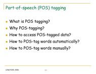 Part-of-speech (POS) tagging