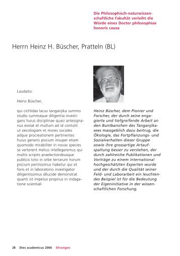 Herrn Heinz H. BÃ¼scher, Pratteln (BL) - Philosophisch ...