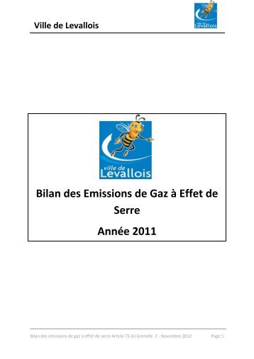 ADP GSI - Bilan Carbone 2010 - Ville de Levallois