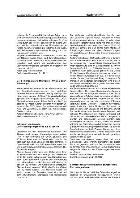 Managementbericht 2012 - CVUA Stuttgart