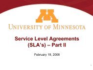 Service Level Agreements (SLA's) â Part II - Facilities Management