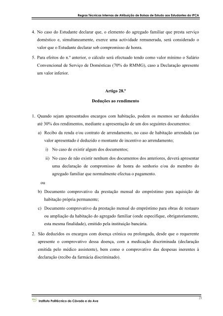 REGRAS TÉCNICAS INTERNAS PARA ATRIBUIÇÃO ... - SAS - IPCA