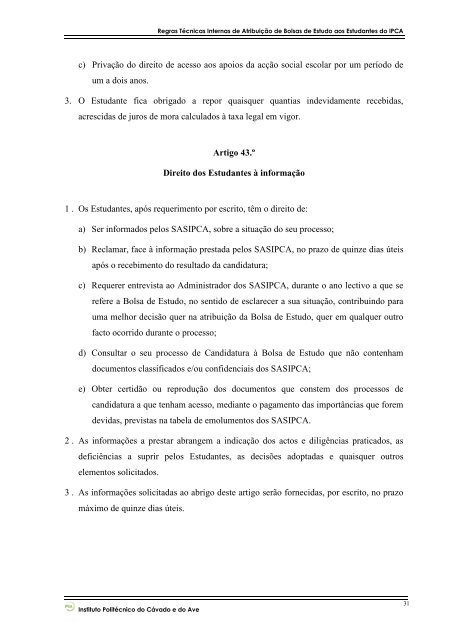 REGRAS TÉCNICAS INTERNAS PARA ATRIBUIÇÃO ... - SAS - IPCA