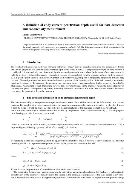 A definition of eddy current penetration depth useful for flaw ... - ZARM