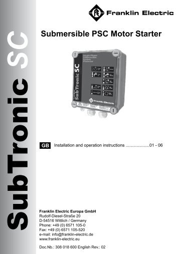 SubTronic Manual Engl.pdf - Franklin Electric Europa