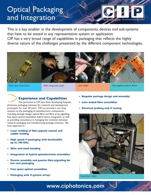 Optical Packaging and Integration - AMS Technologies