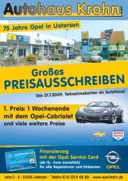 PREISAUSSCHREIBEN - Autohaus Krohn in Uetersen