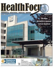 Fall 2008 HealthFocus - Peninsula Regional Medical Center