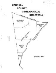 GENEALOGICAL - Carroll County Genealogical Society