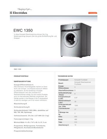 Manuall pdf Electrolux EWC 1350 - Onyougo.de