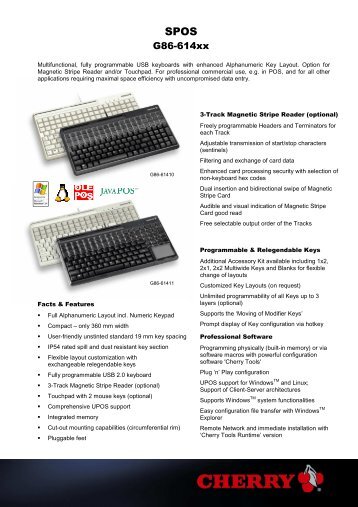 Manual pdf Cherry SPOS Keyboard - Onyougo.com