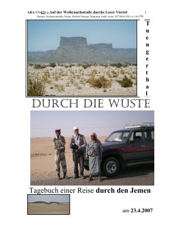 Yemen - Auf der Weihrauchstrasse - Hans Tuengerthal