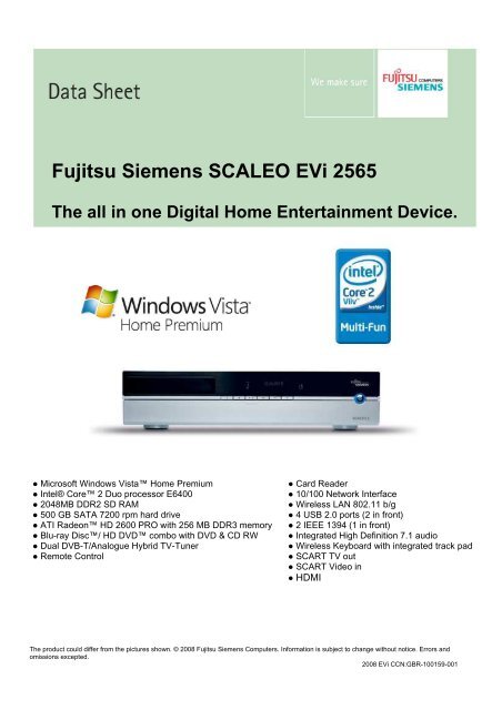 Fujitsu Siemens SCALEO EVi 2565 The all in one ... - Onyougo.com
