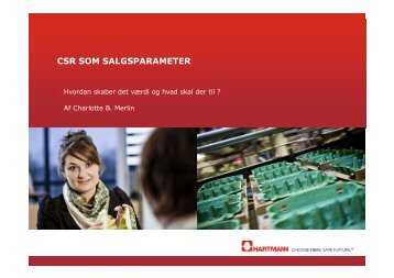 CSR som salgsparameter â Hvordan skaber det vÃ¦rdi? Og hvad ...