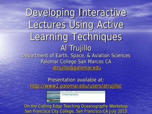 Developing Interactive Lectures Using Active ... - Palomar College