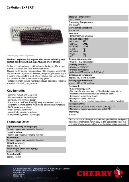 Manual pdf Cherry G86-22000ESADAB - Onyougo.com