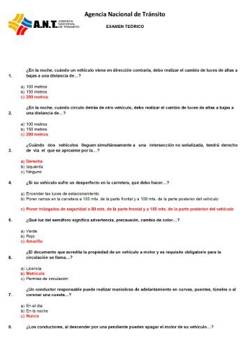 ant preguntas para examen banco de preguntas para obtener licencia de conducir a ant preguntas para examen banco de preguntas para obtener licencia de conducir a