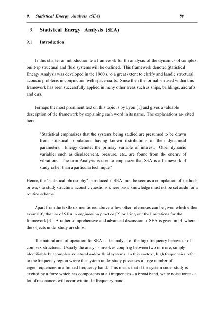 9. Statistical Energy Analysis (SEA)